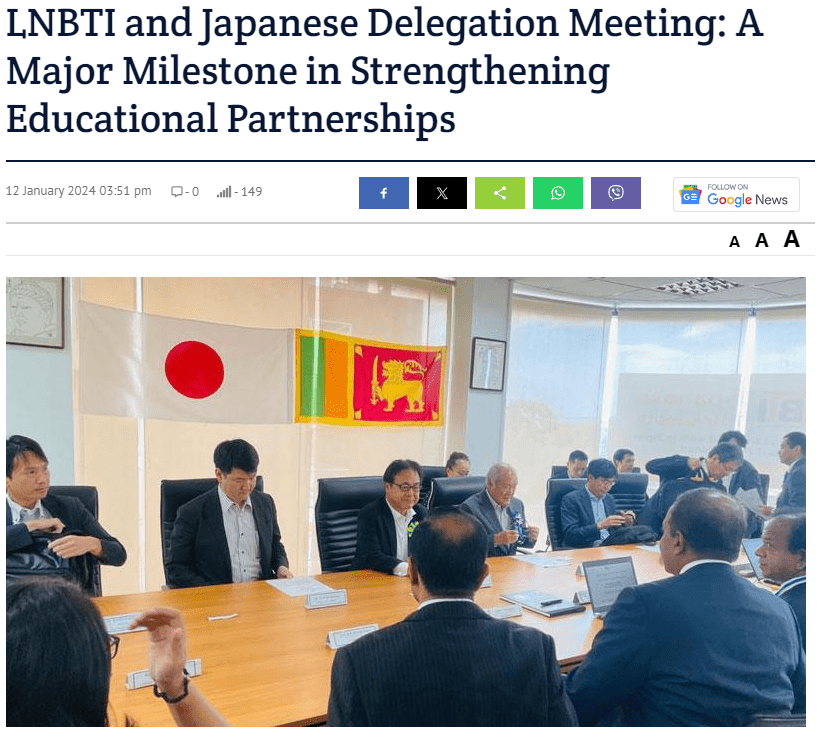 LNBTI and Japanese Delegation Meeting: A Major Milestone in Strengthening Educational Partnerships